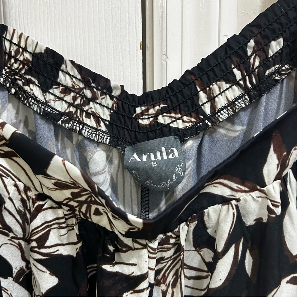 ARULA Black, White & Brown Floral Jumpsuit Size B 2X NWT - Picture 6 of 11